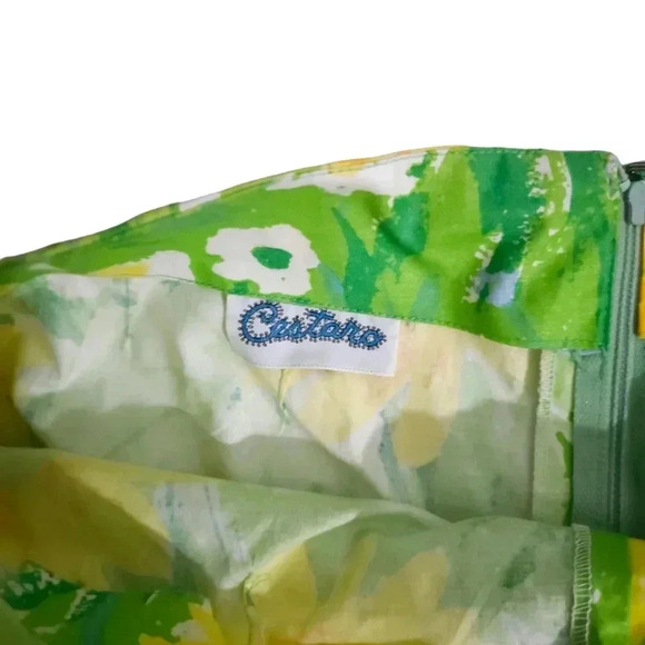 Vintage LA SHACK CESTARO Green yellow Floral Pants Size 14 - Picture 3 of 4